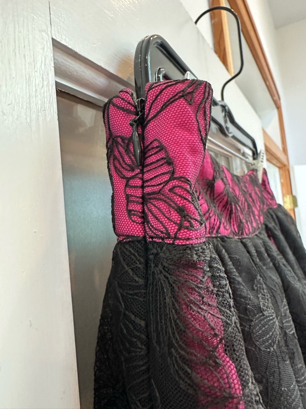 Ladaire Whimsigoth Fairy Black Lace Floral Overlay Pink Skirt Size XL NWT - Picture 3 of 11